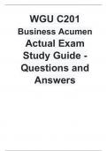  WGU C201 Business Acumen Actual exam Study Guide &lpar;2023-2024&rpar; - Questions and Answers