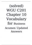 &lpar;solved 2023-2024&rpar; WGU C201 Chapter 10 Vocabulary for Business Acumen Update Answers