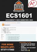 ECS1601 Assignment 4 Semester 2 2023 (SOLUTIONS/ANSWERS)