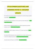 CPCS/CPMSM QUESTIONS AND ANSWERS RATED A+ 2023|2024 UPDATE