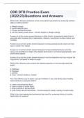 CDR DTR Practice Exam &lpar;202223&rpar;Questions and Answers