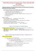NR 293 Pharmacology for Nursing Exam 1 Study Guide 2023-2024 latest update