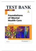 TEST BANK FOR FOUNDATIONS OF MENTAL HEALTH CARE 6TH EDITION BY MORRISON 2023 verified