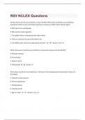 RSV NCLEX |36 Questions And Answers|13 Pages
