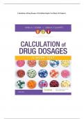 Test Bank For Calculation of Drug Dosages 11th Edition by Sheila J. Ogden, Linda Fluharty Chapter 1-19 | Complete Guide A+ LATEST 2023