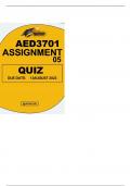AED3701 ASSIGNMENT 05 (QUIZ) DUE 13 OCTOBER 2023