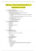 PEDS Exam 1 Review Sheet Study Guide For an Guaranteed A+ Pass Rate