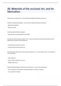 28&period; Materials of the occlusal rim&comma; and its fabrication fully solved 2023 passed
