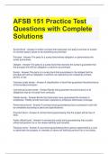 AFSB 151 Practice Test Questions with Complete Solutions 