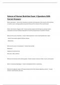 Science of Human Nutrition Exam 1 Questions With Correct Answers 