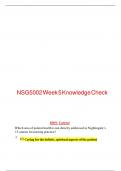 NSG 5002 WEEK 5 KNOWLEDGE CHECK WITH ANSWER
