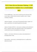 WGU Data Driven Decision Making - C207 QUESTIONS CORRECTLY ANSWERED 2023