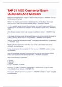 TAP 21 AOD Counselor Exam Questions And Answers