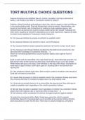 TORT MULTIPLE CHOICE QUESTIONS