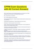 CPPM Exam Questions with All Correct Answers 