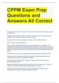 CPPM Exam Prep Questions and Answers All Correct 