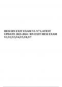 HESI RN EXIT EXAM V1-V7 LATEST UPDATE 2023-2024 / RN EXIT HESI EXAM V1-V7 (Score A+)
