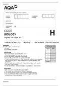 GCSE BIOLOGY Higher Tier	Paper 1H