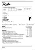 GCSE BIOLOGY Foundation Tier	Paper 1F