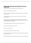 Indiana State Real Estate Exam Questions & Answers Solved 100&percnt;