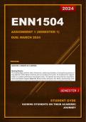 ENN1504 Assignment 1 Semester 1 (Answers) - Due: March 2024