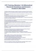 CITI Training, Modules 1-24 (Biomedical Research) Questions and Answers Graded A 2023-2024