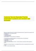  Customer Service Specialist Practice Examination questions and answers well illustrated.