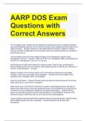 AARP DOS Exam Questions with Correct Answers 