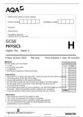 PHYSICS Higher Tier	Paper 2