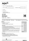 GCSE PHYSICS Higher Tier	Paper 1