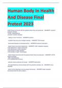 Human Body In Health  And Disease Final  Pretest 2023 with answers A+ SCORE