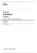 AQA A-level ECONOMICS 7136&sol;1 Paper 1 JUNE 2023 FINAL MARK SCHEME  Markets and Market Failure