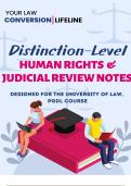 Human Rights and Public Law Notes (DISTINCTION) for University of Law Post Graduate Diploma in Law (PGdL) course 