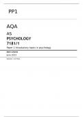 AQA AS  LEVEL PSYCHOLOGY 7181&sol;1 Paper 1 JUNE 2023 FINAL MARK SCHEME  Introductory topics in psychology