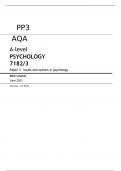 AQA A-level PSYCHOLOGY 7182&sol;3 Paper 3&Tab; JUNE 2023 FINAL MARK SCHEME Issues and options in psychology