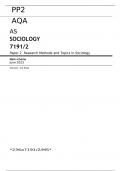 AQA AS LEVEL  SOCIOLOGY 7191&sol;2 Paper 2 JUNE 2023 FINAL MARK SCHEME  Research Methods and Topics in Sociology