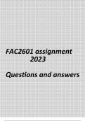 Financial Accounting for Companies (FAC2601 assignment 2023)
