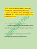 WGU D236 pathophysiology Objective  Assessment Questions and Verified  Answers New Latest 2023-2024 high score GRADED A&plus;  with questions and correct verified answers 