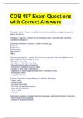 COB 487 Exam Questions with Correct Answers