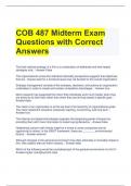 COB 487 Midterm Exam Questions with Correct Answers 