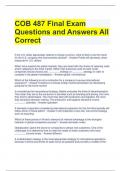 COB 487 Final Exam Questions and Answers All Correct 