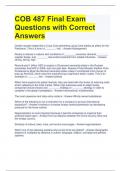 COB 487 Final Exam Questions with Correct Answers 