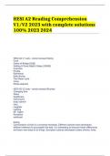  HESI A2 Reading Comprehension V1/V2 2023 with complete solutions 100% 2023 2024