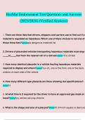 HazMat Endorsement Test Questions and Answers &lpar;2023&sol;2024&rpar; &lpar;Verified Answers&rpar;