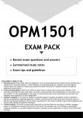 OPM1501 EXAM PACK 2024 - DISTINCTION GUARANTEED