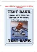 TEST BANK FOR LEGAL & ETHICAL ISSUES IN NURSING, 6TH EDITION BY GINNY WACKER GUIDO