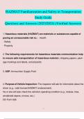 HAZMAT Familiarization and Safety in Transportation Study Guide Questions and Answers &lpar;2023&sol;2024&rpar; &lpar;Verified Answers&rpar;
