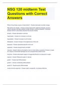 NSG 120 midterm Test Questions with Correct Answers 