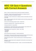 Bundle For  NSG 120 Exam Questions with Correct Answers