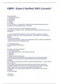 CMPP - Exam 2 Verified 100&percnt; Correct&excl;&excl;